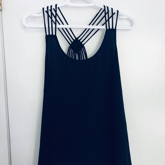 Cross-Strap Black Tank Top - Picture 1 of 2